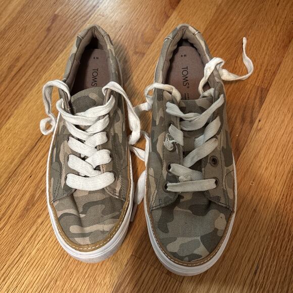 Toms Camo Sneakers Size 8M - Picture 1 of 5